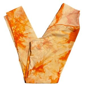 Orange Tye Dye Balance Athletica Leggings Small EUC